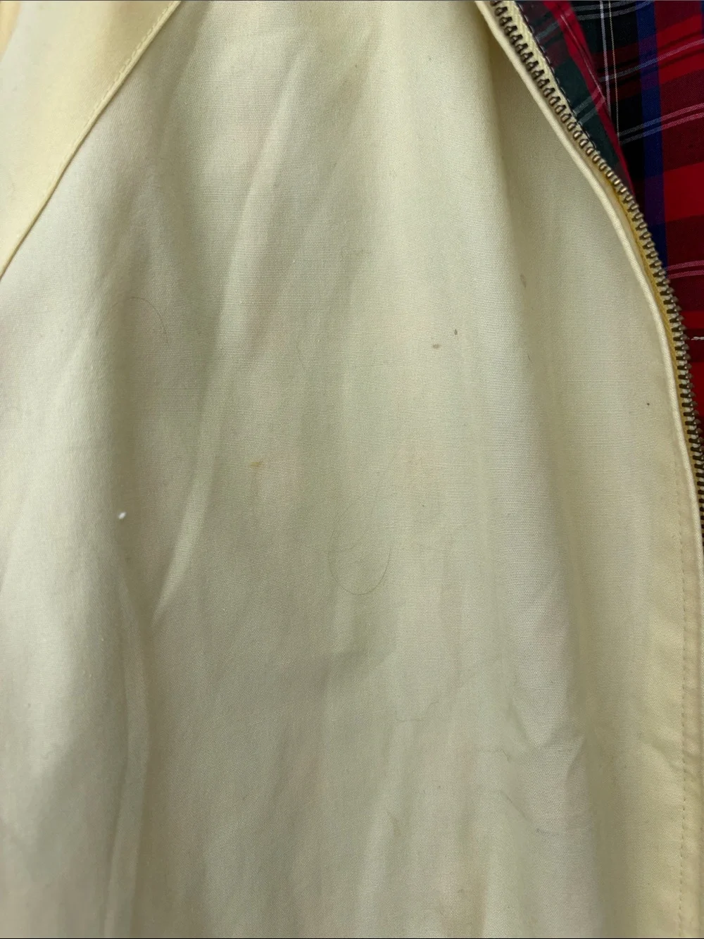 Izod Pale Yellow Bomber Jacket with Tartan Lining